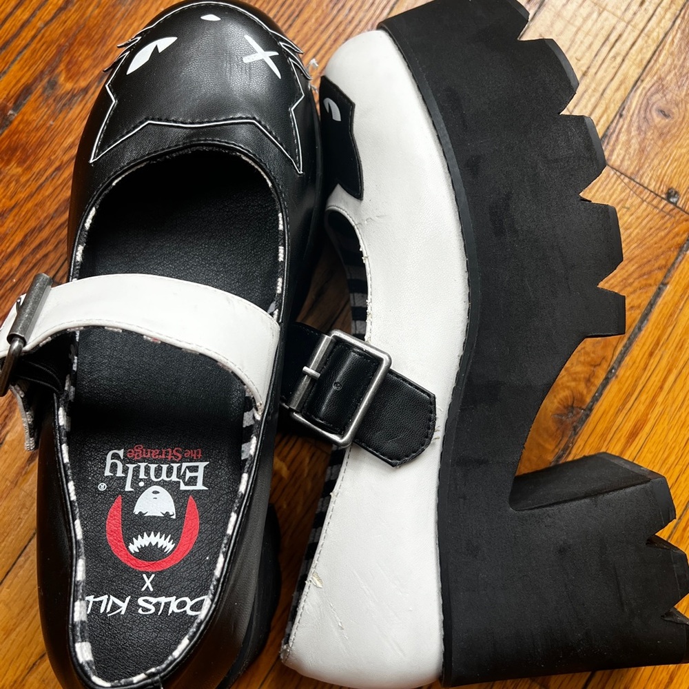 “Cat you Later” Dolls Kill Black & White Dress Shoes - Picture 4 of 12